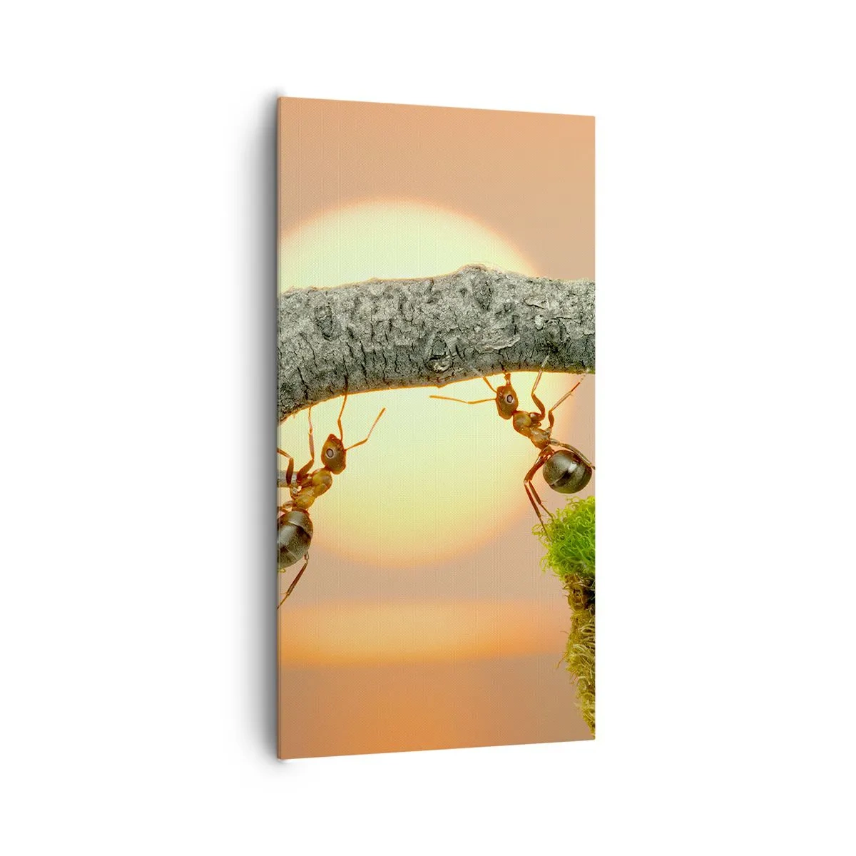 Lærredstryk - Billede på lærred - Glædeligt, fælles arbejde - 65x120 cm