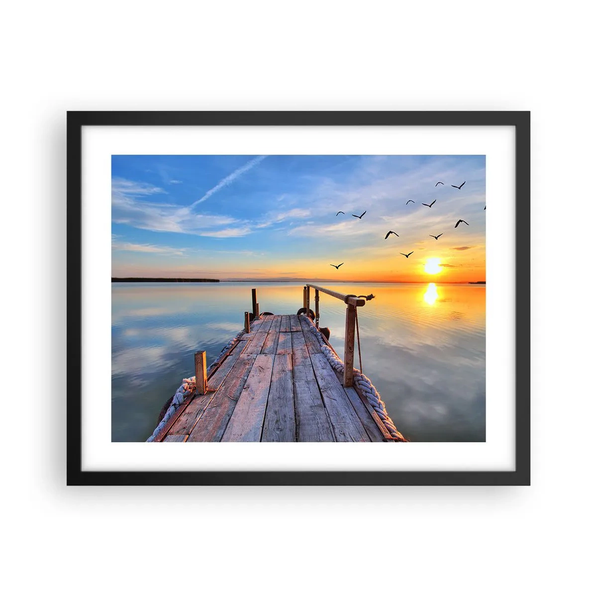 Plakat i sort ramme - Går fremad mod solen - 50x40 cm