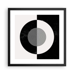 Plakat i sort ramme - Harmoni i sort og hvidt - 40x40 cm