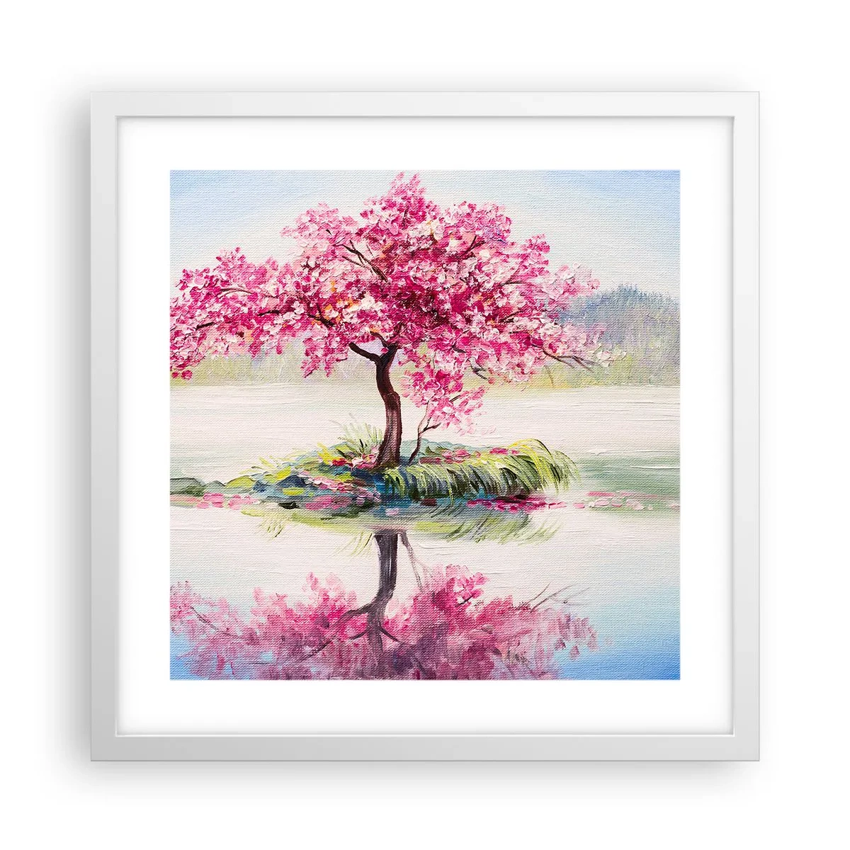 Plakat i hvid ramme - Forårsfestival - 40x40 cm