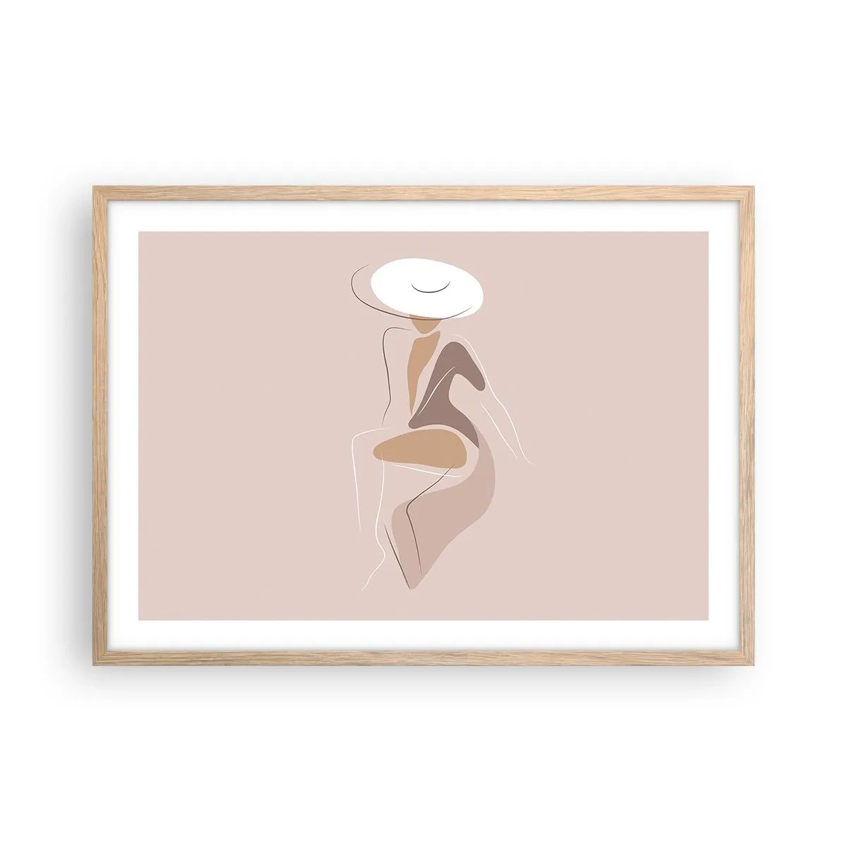 Plakat i ramme af lyst egetræ - En dame, der skal være - 70x50 cm