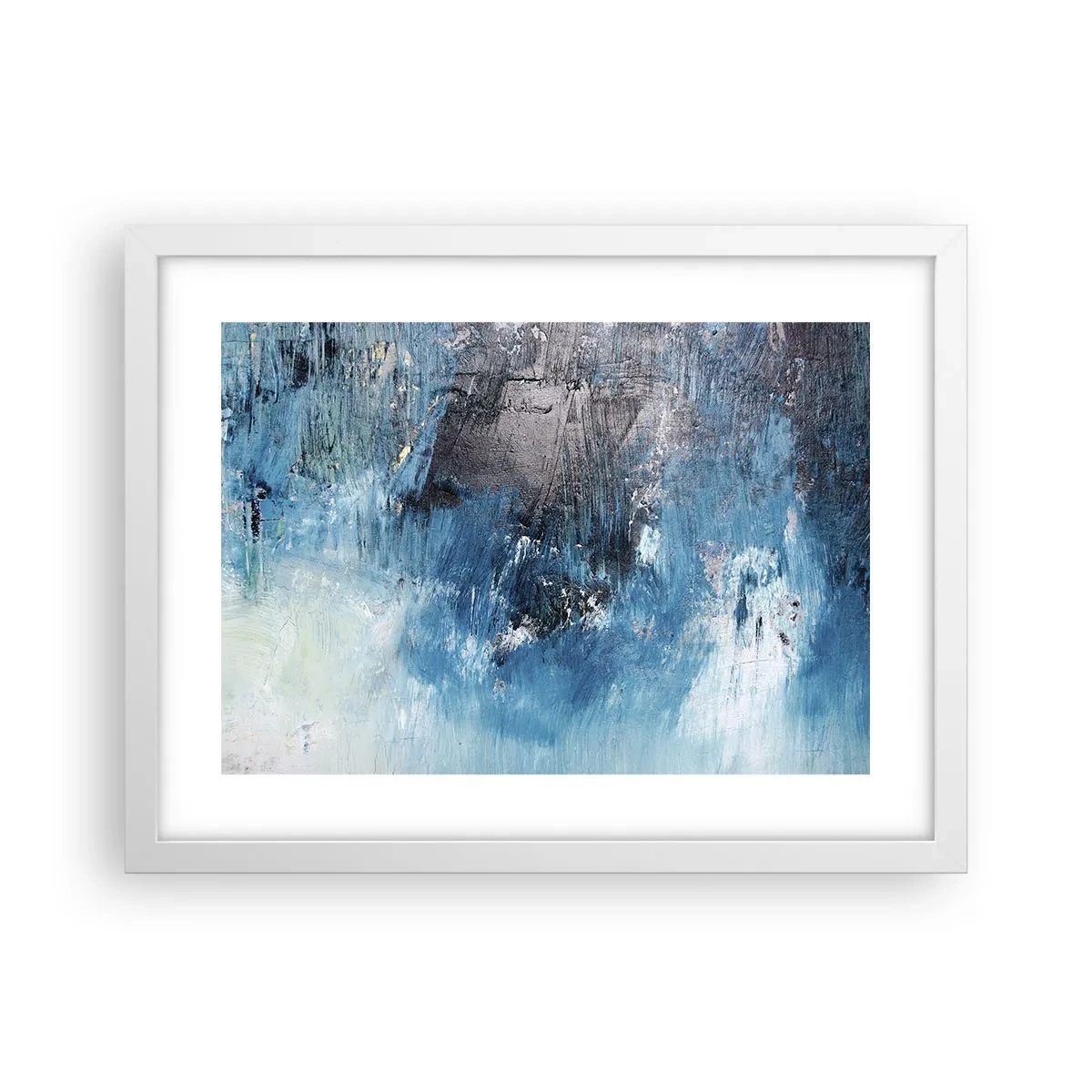 Plakat i hvid ramme - Blå rapsodi - 40x30 cm