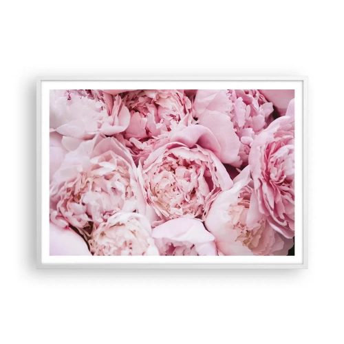 Plakat i hvid ramme - Hyggeligt og velduftende - 100x70 cm