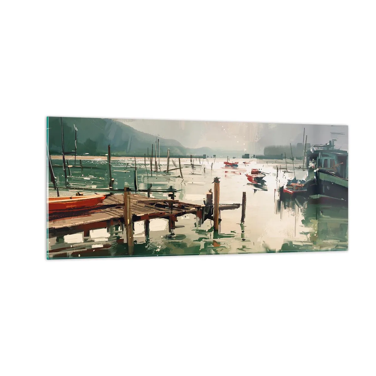 Billede på glas - Dækket af en smeltet måne - 100x40 cm