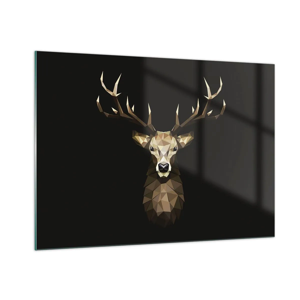 Billede på glas - Kubistisk hjort - 100x70 cm