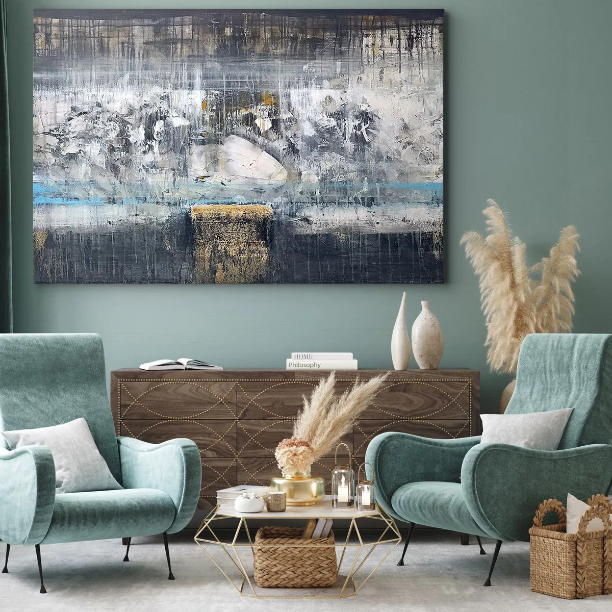 Lærredstryk - Billede på lærred - Som på is, som på fortovet - 100x70 cm