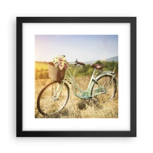 Plakat i sort ramme - Jeg bliver her et stykke tid - 30x30 cm