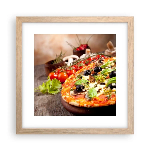 Plakat i ramme af lyst egetræ - Af tellurholdige bestanddele - 30x30 cm