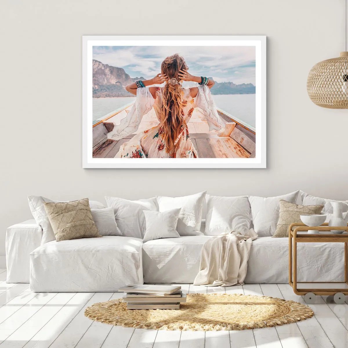 Plakat i hvid ramme - På vej mod lykken - 40x30 cm