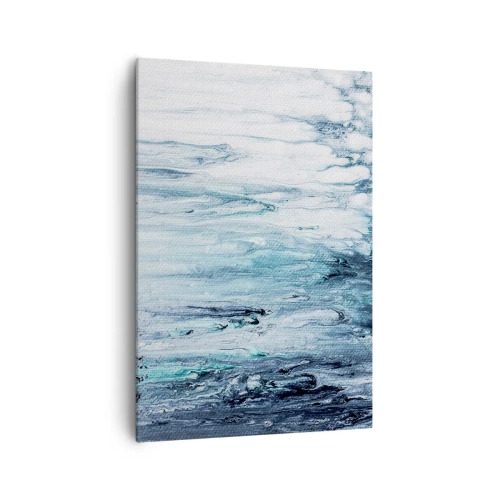 Lærredstryk - Billede på lærred - Blå istapper - 70x100 cm