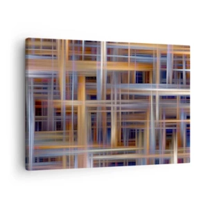 Lærredstryk - Billede på lærred - Abstrakte geometriske mønstre i pastelfarver - 70x50cm - Vævet af lys - Moderne vægdekoration til stue og soveværelse ARTTOR
