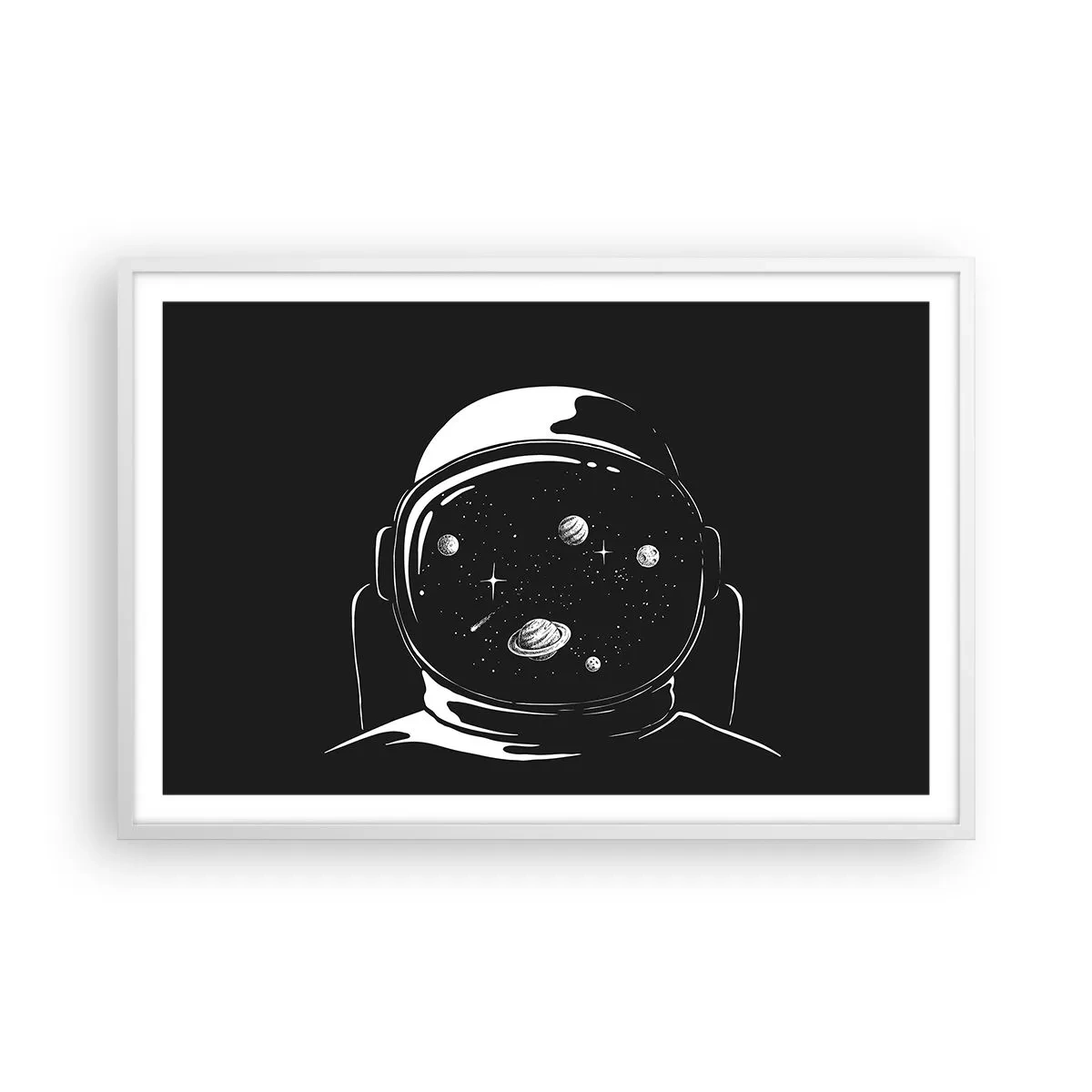 Plakat i hvid ramme - Flot udsigt - 91x61 cm