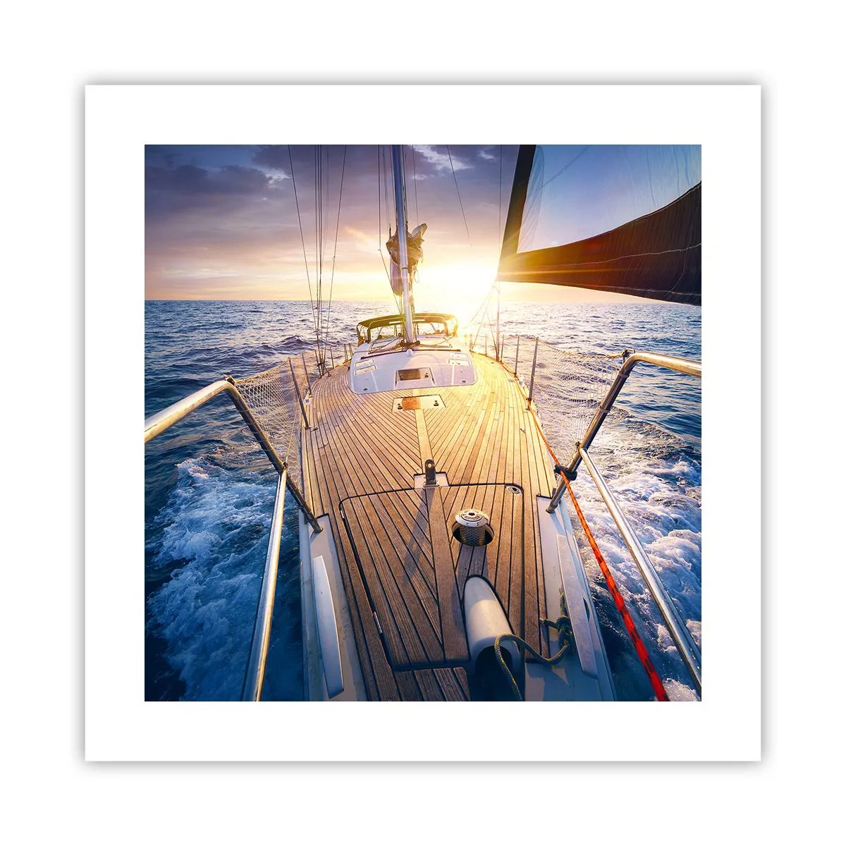 Plakat - Løber på bølgerne - 40x40 cm
