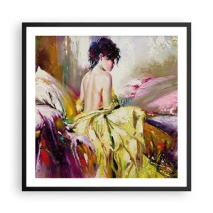 Plakat i sort ramme - Mellem munden og kanten af ​​bægeret - 60x60 cm