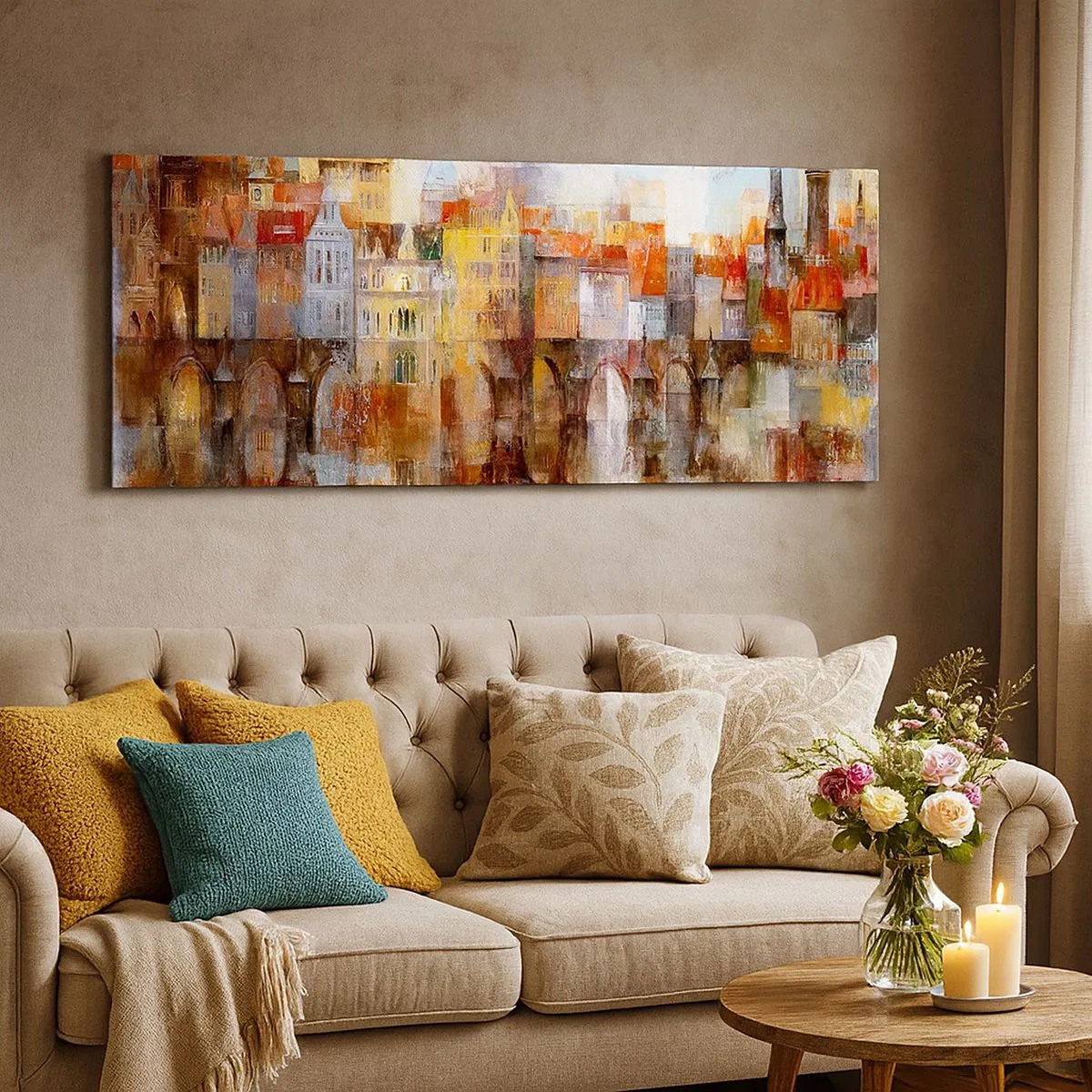 Lærredstryk - Billede på lærred - Under broen også smuk - 100x40 cm