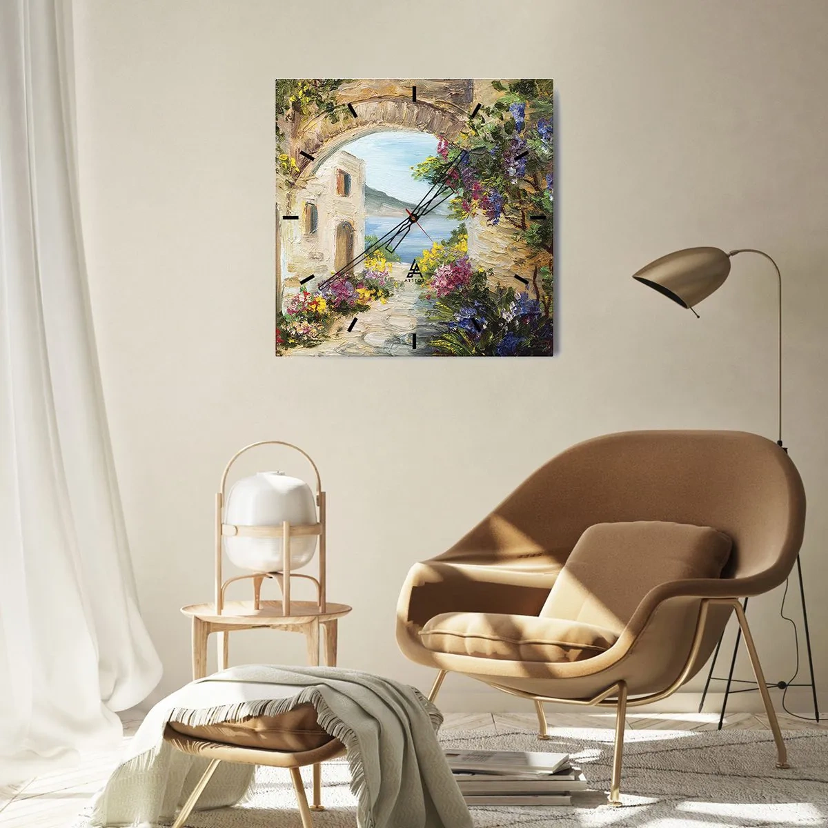 Vægur, Uret - Charmen af kystlandskabet - 40x40 cm