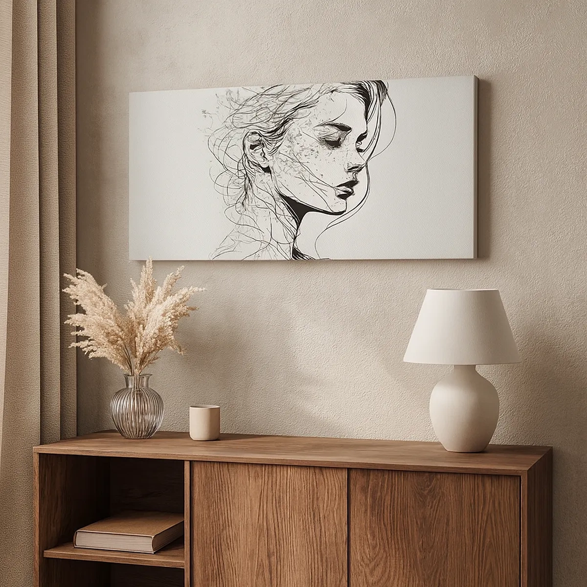 Lærredstryk - Billede på lærred - Portræt i drømmeri - 30x30 cm