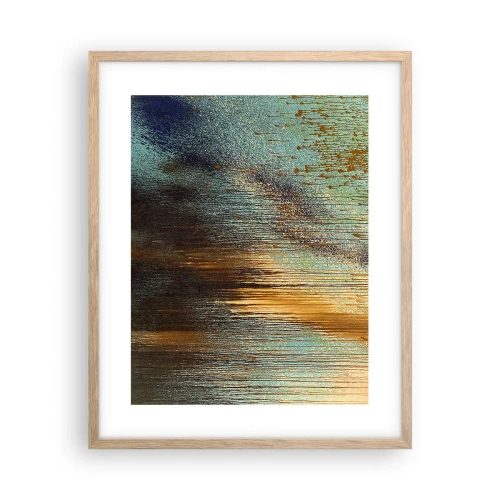 Plakat i ramme af lyst egetræ - En utilsigtet farverig komposition - 40x50 cm