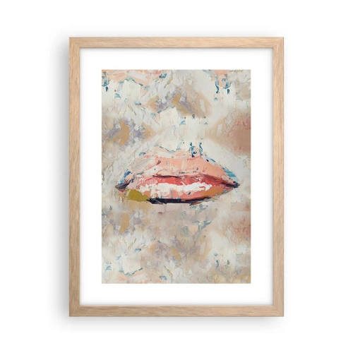 Plakat i ramme af lyst egetræ - Vækker sanserne - 30x40 cm