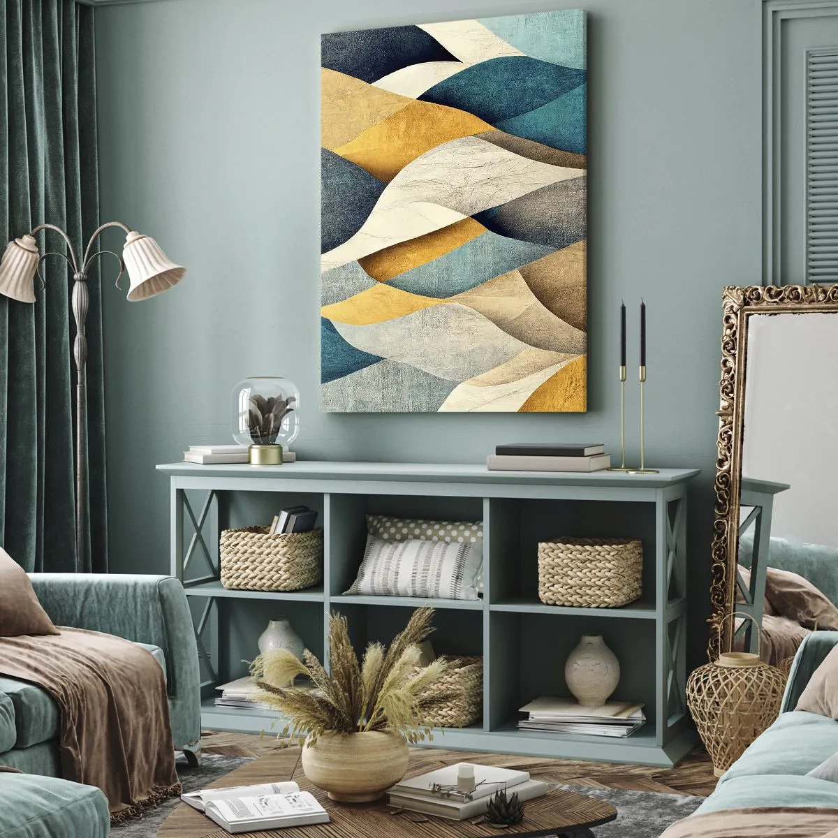 Lærredstryk - Billede på lærred - Rytme og bølger - 50x70 cm
