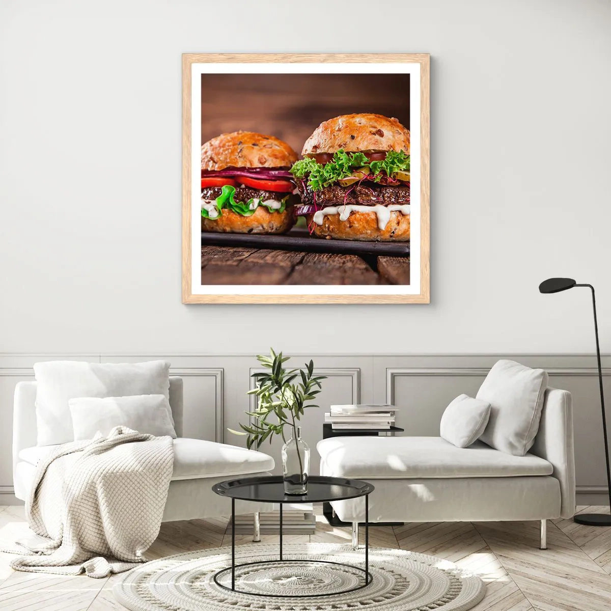 Plakat i ramme af lyst egetræ - American dream - 50x50 cm