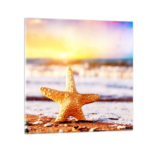 Billede på glas - Maritime gave - 70x70 cm