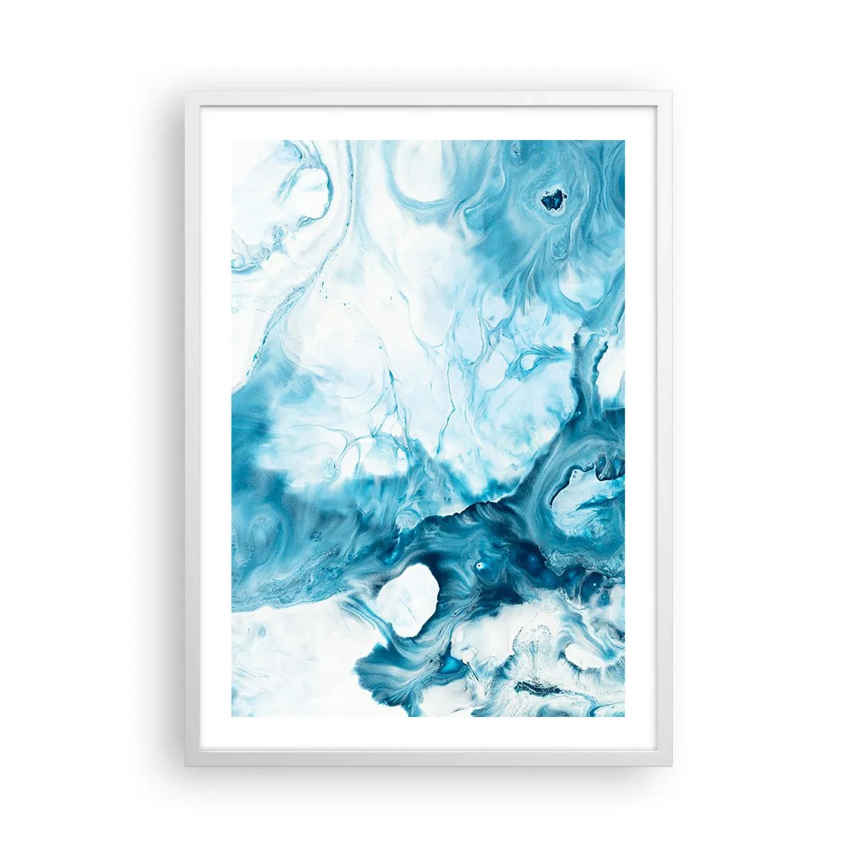 Plakat i hvid ramme - Blå koncert - 50x70 cm