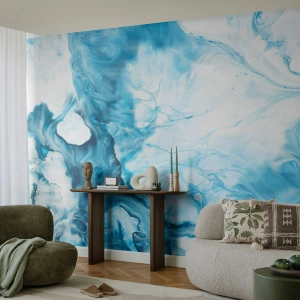 Fototapet Selvklæbende Deluxe Sticker - Blå koncert - Abstraktion, Stykke, Moderne kunst - 350x256 cm