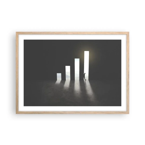 Plakat i ramme af lyst egetræ - Succes - et indtryk - 70x50 cm