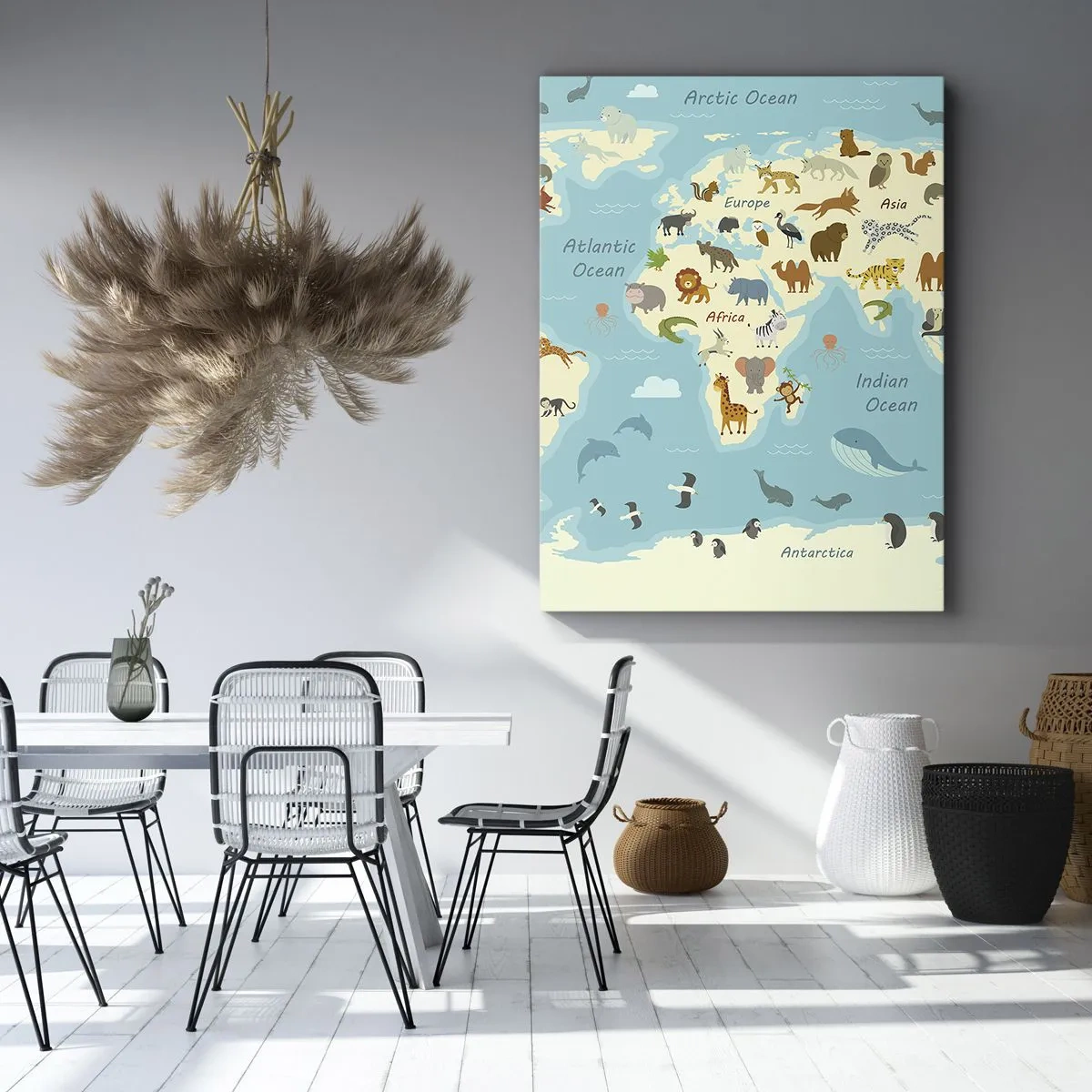 Lærredstryk - Billede på lærred - Gode naboer - 45x80 cm