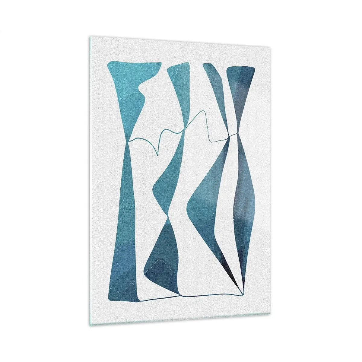 Billede på glas - Abstraktion: en turkis sammensætning - 50x70 cm