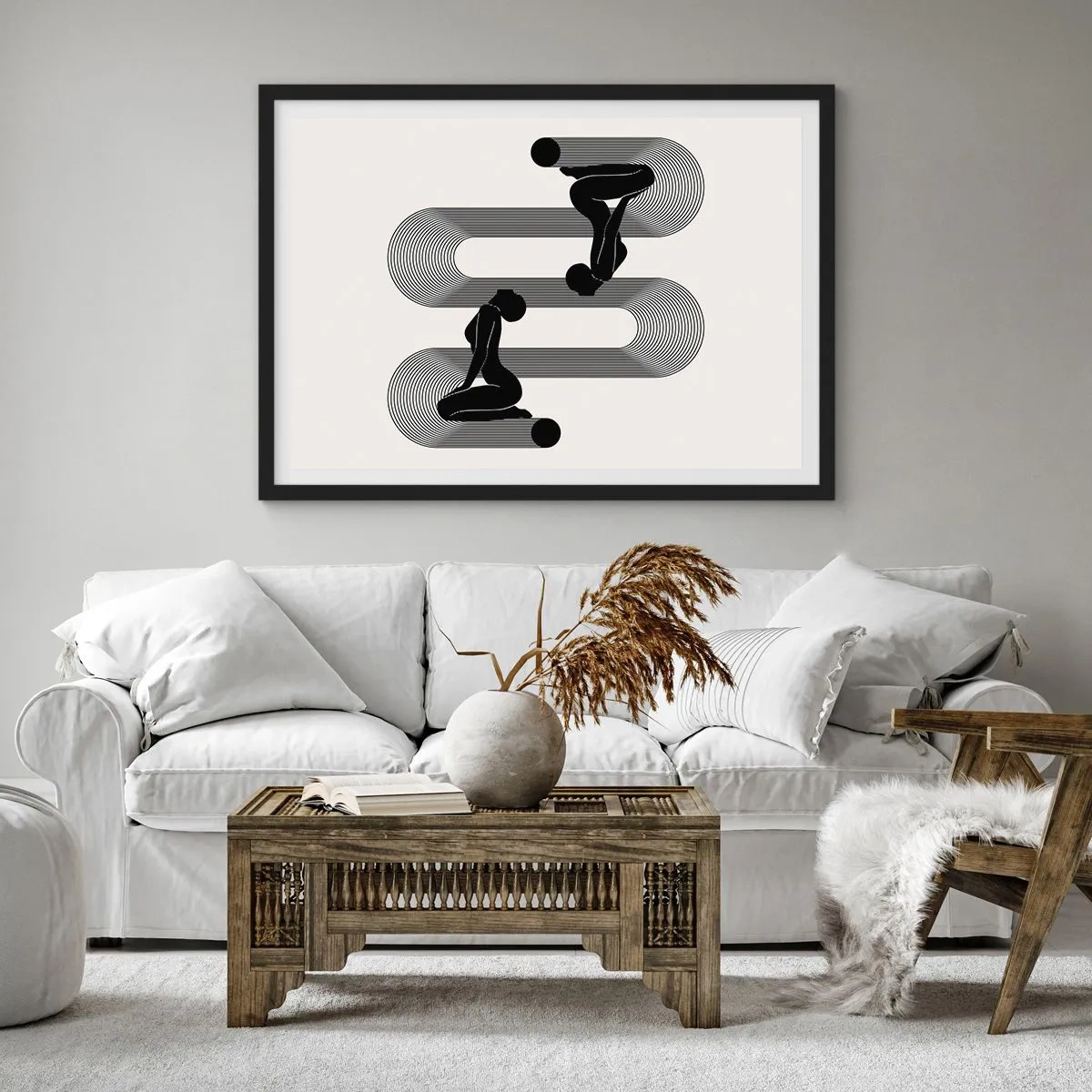 Plakat i sort ramme - Sensuel symmetri - 70x50 cm