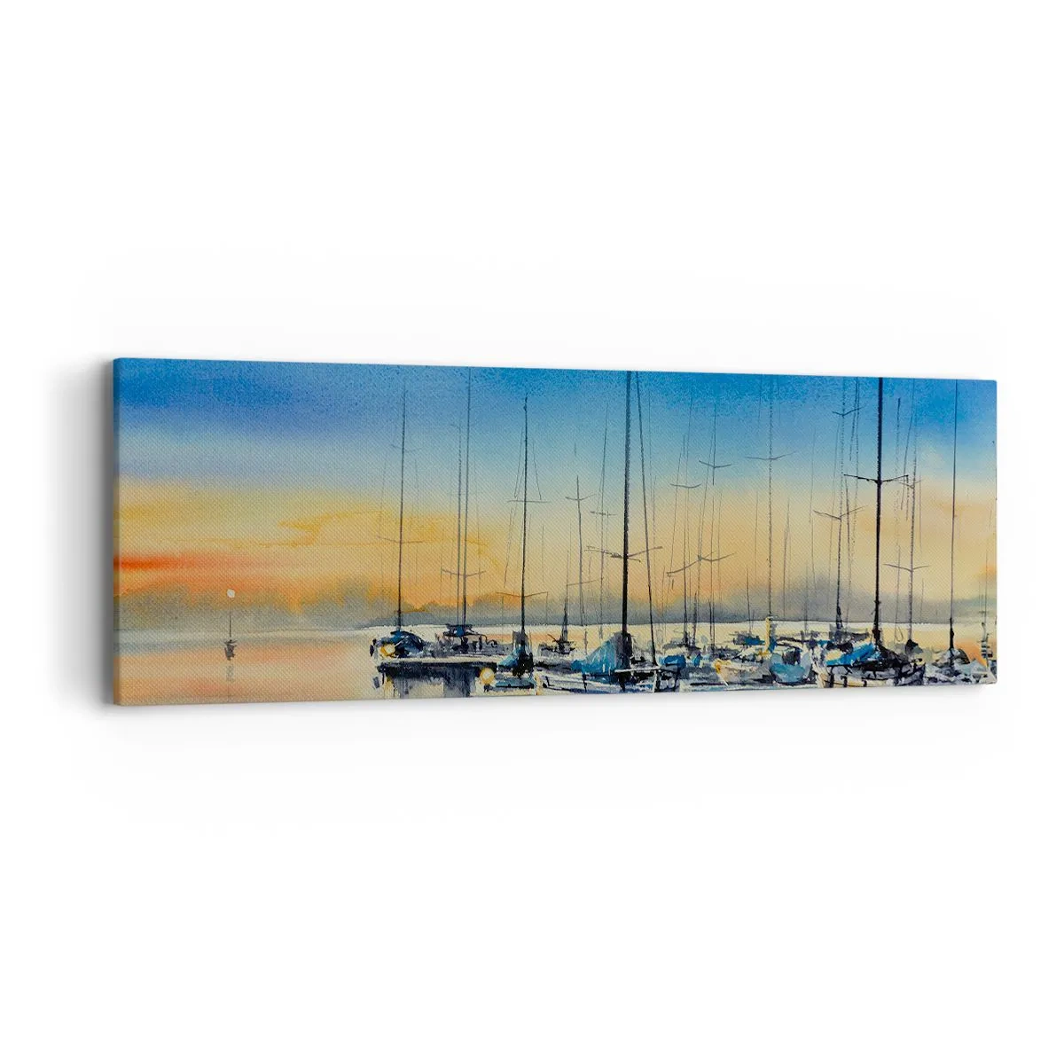 Lærredstryk - Billede på lærred - Slutningen på en god dag - 90x30 cm