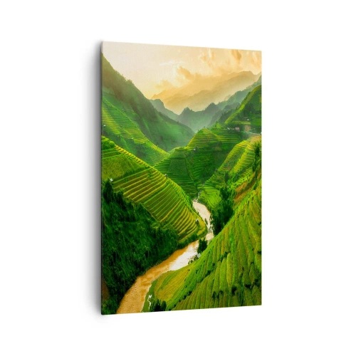 Lærredstryk - Billede på lærred - Vietnamesisk dal - 80x120 cm