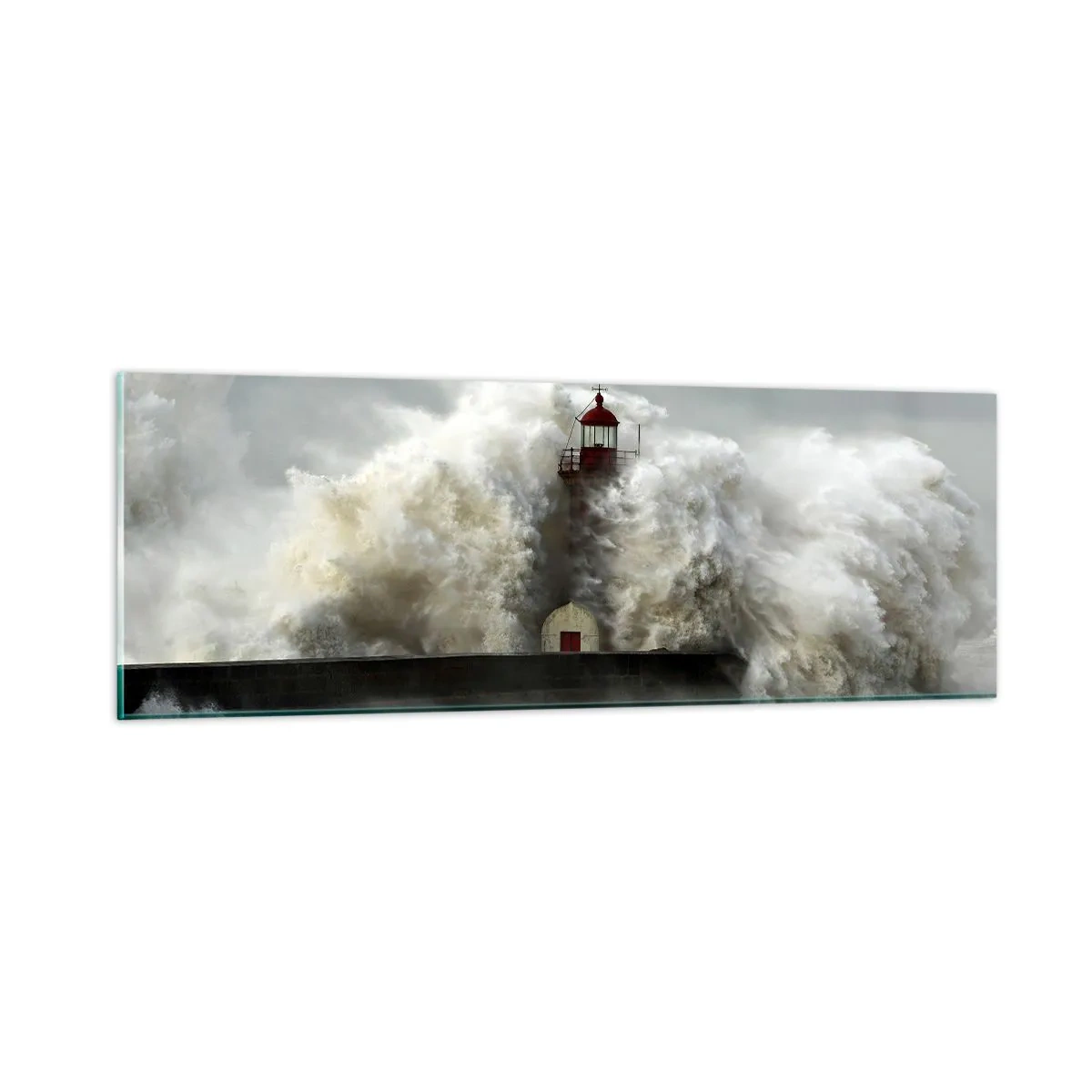 Billede på glas - Havets vrede - 90x30 cm