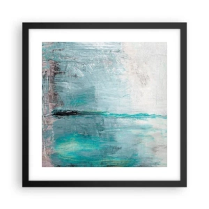 Plakat i sort ramme - Horisontalt med blå farve - 40x40 cm