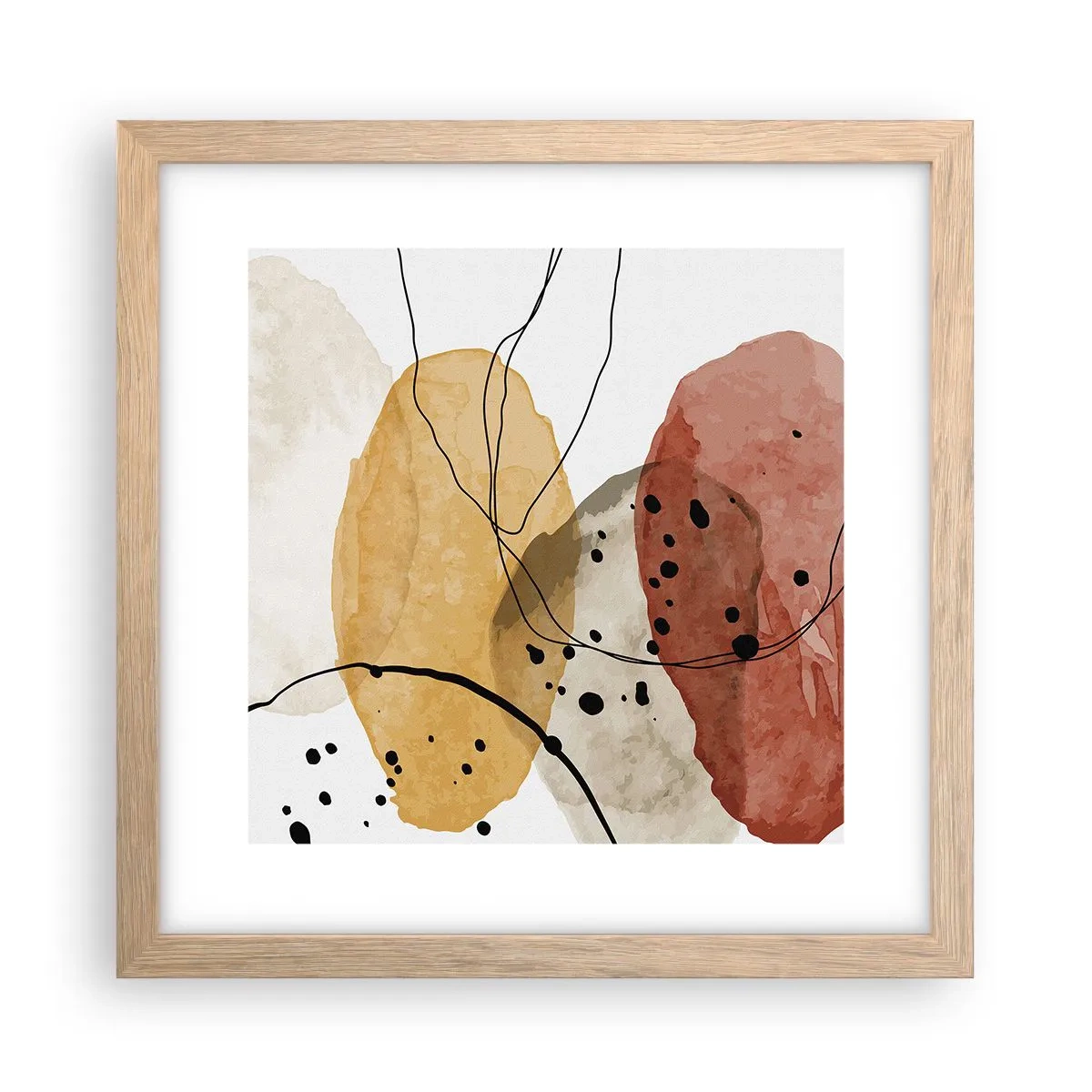 Plakat i ramme af lyst egetræ - Som lys, klar luft - 30x30 cm