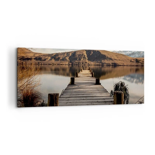 Lærredstryk - Billede på lærred - Et landskab i stilhed - 100x40 cm