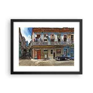 Plakat i sort ramme - Havana stemning - 40x30 cm