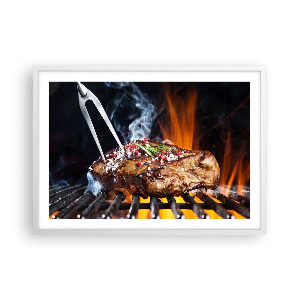 Plakat i hvid ramme - Saftig og velduftende - 70x50 cm