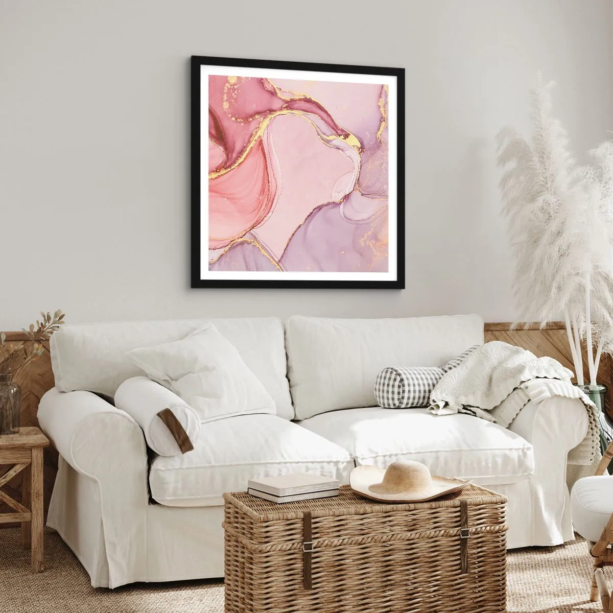 Plakat i sort ramme - Et kærtegn af farver - 30x30 cm