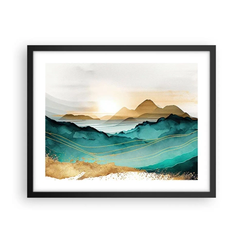 Plakat i sort ramme - På grænsen til abstraktion - landskab - 50x40 cm