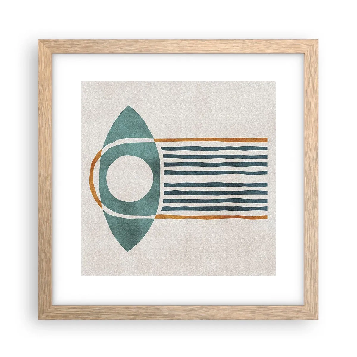 Plakat i ramme af lyst egetræ - Tegn og ritualer - 30x30 cm