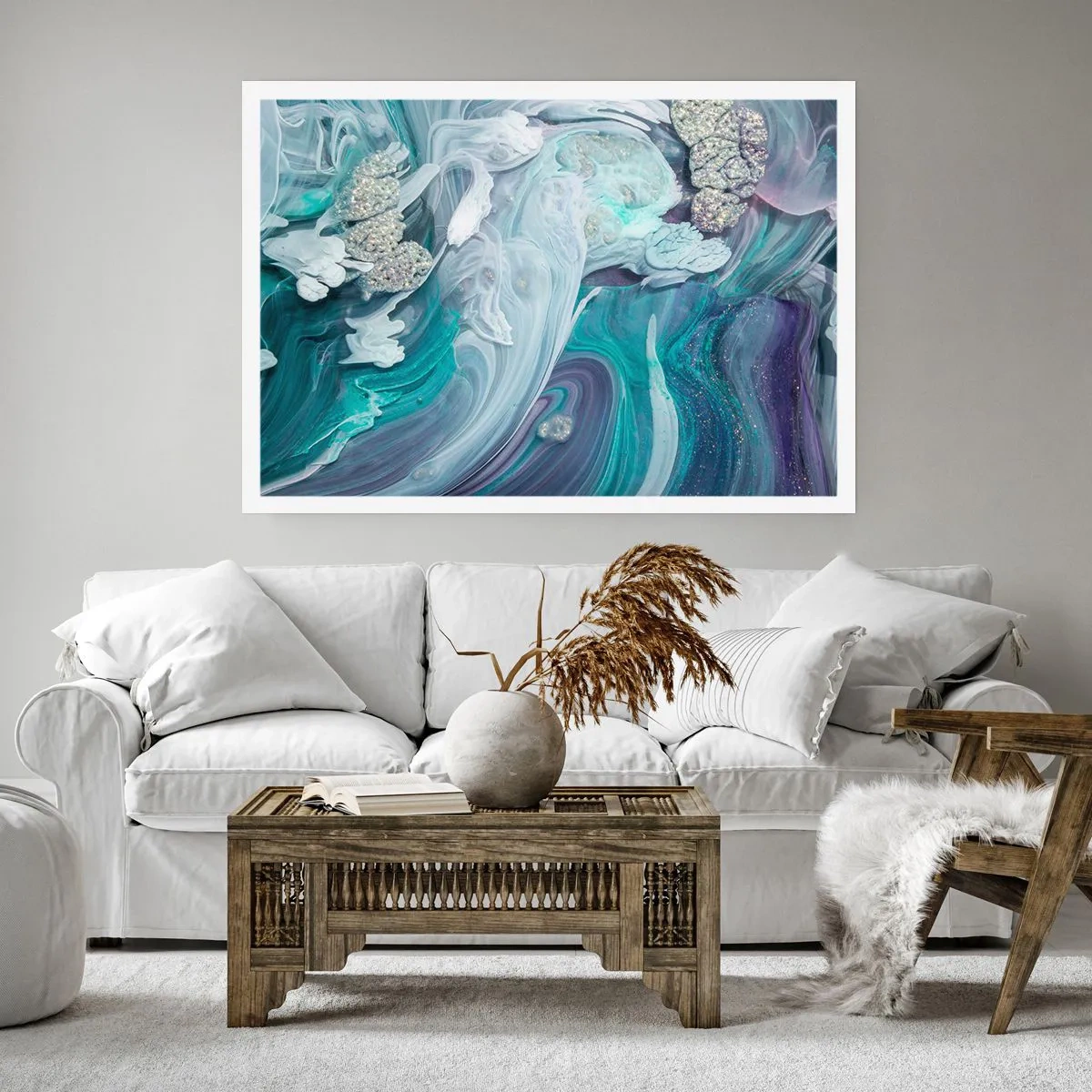 Plakat - Strømme af blå - 91x61 cm