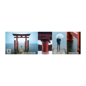 Prøve Fototapet Selvklæbende Deluxe Sticker - Japansk drømmeri - Asien, Hakone tempel, Japan - 100x30 cm