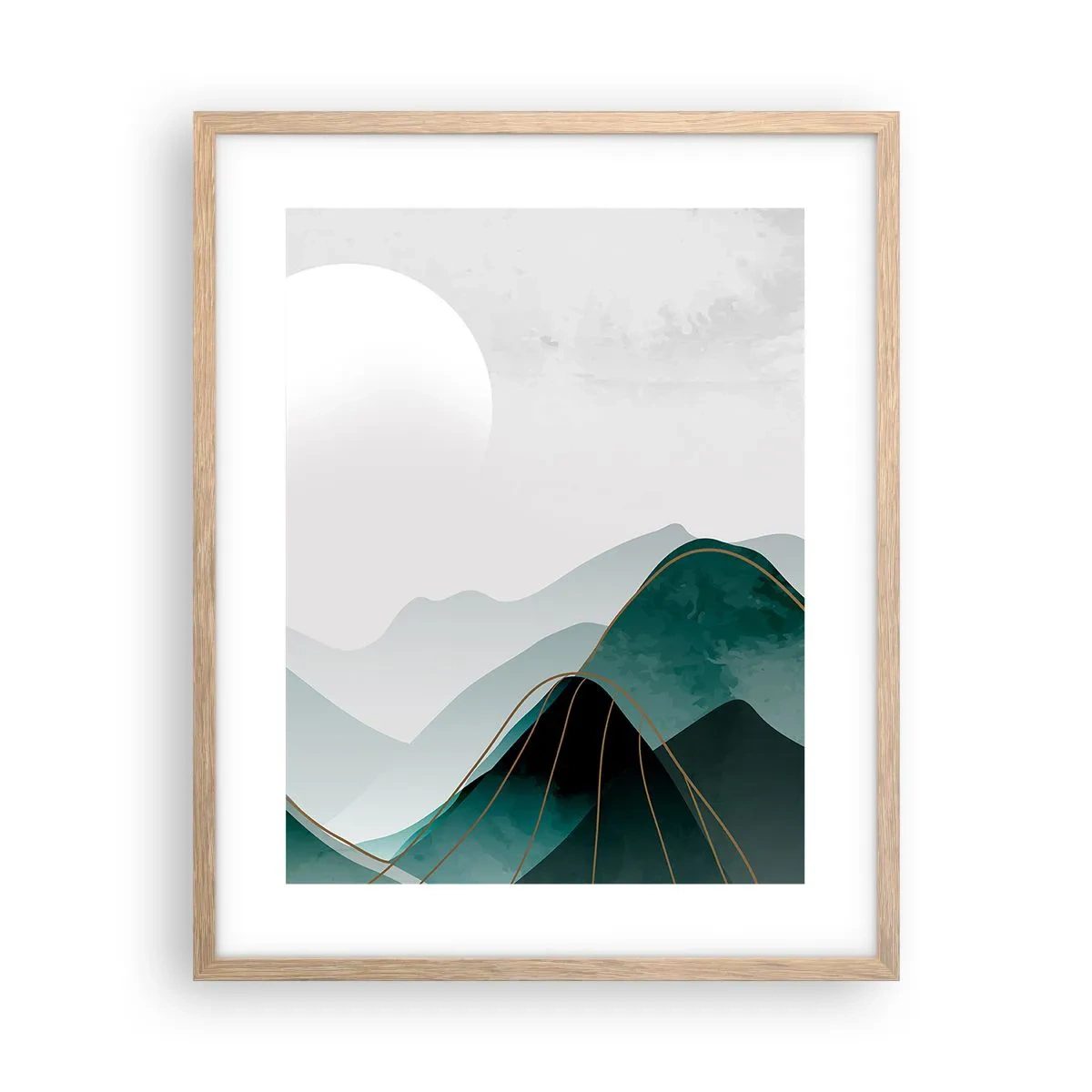 Plakat i ramme af lyst egetræ - I fuld majestæt - 40x50 cm