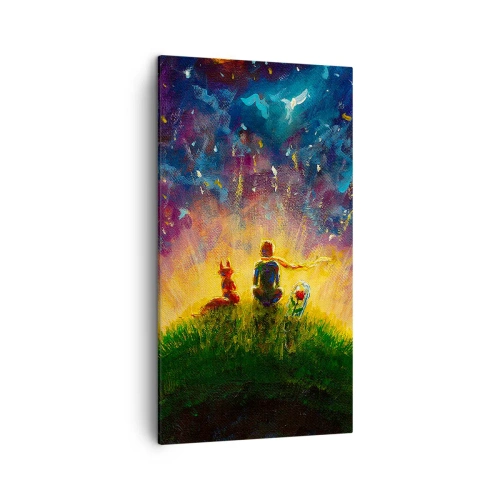 Lærredstryk - Billede på lærred - Kærlighed og venskab - hele verden - 45x80 cm