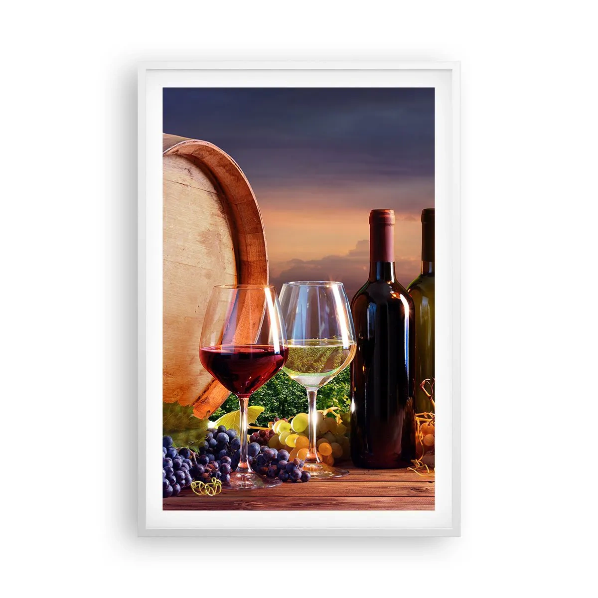 Plakat i hvid ramme - Livet har smag her - 61x91 cm