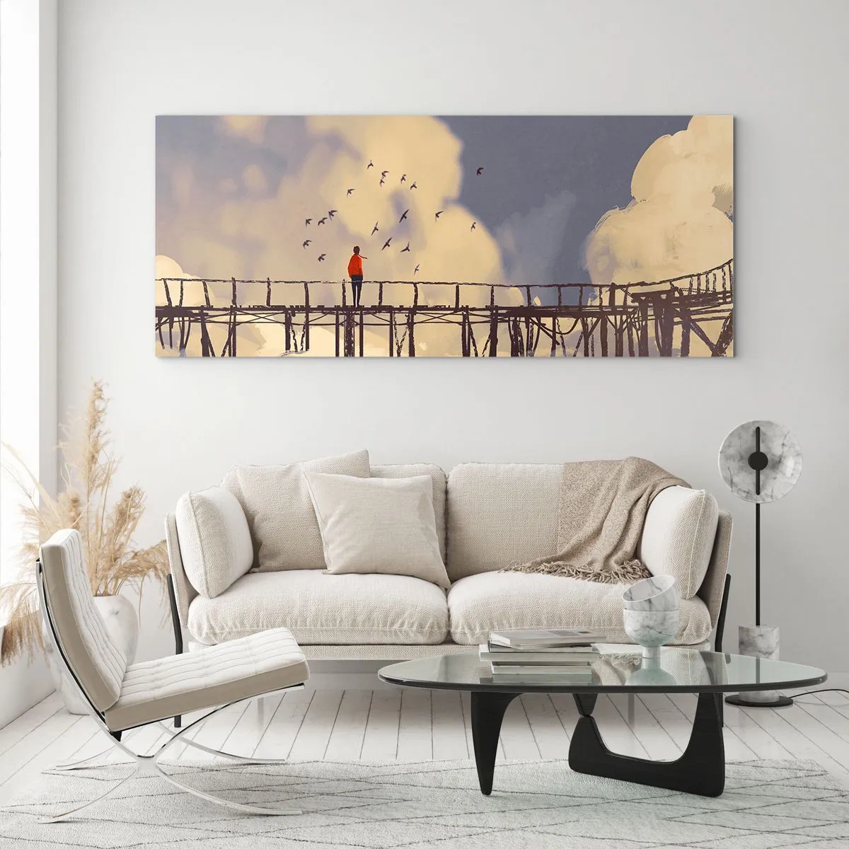 Billede på glas - Blå længsel - 120x50 cm