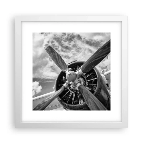 Plakat i hvid ramme - Himmelens erobrer - 30x30 cm